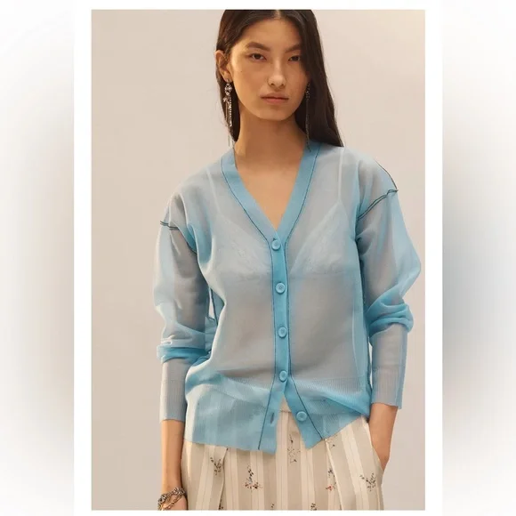 ZARA LIMITED EDITION SHEER KNIT CARDIGAN - Picture 3 of 9